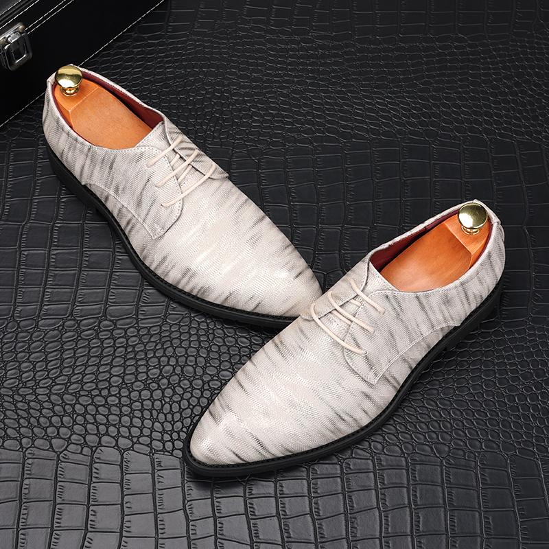 Luxury Designer Gentleman Pointed Toe Lace Up Business Casual Shoes Men Flats Homecoming Wedding Dress Prom Zapatillas Hombre