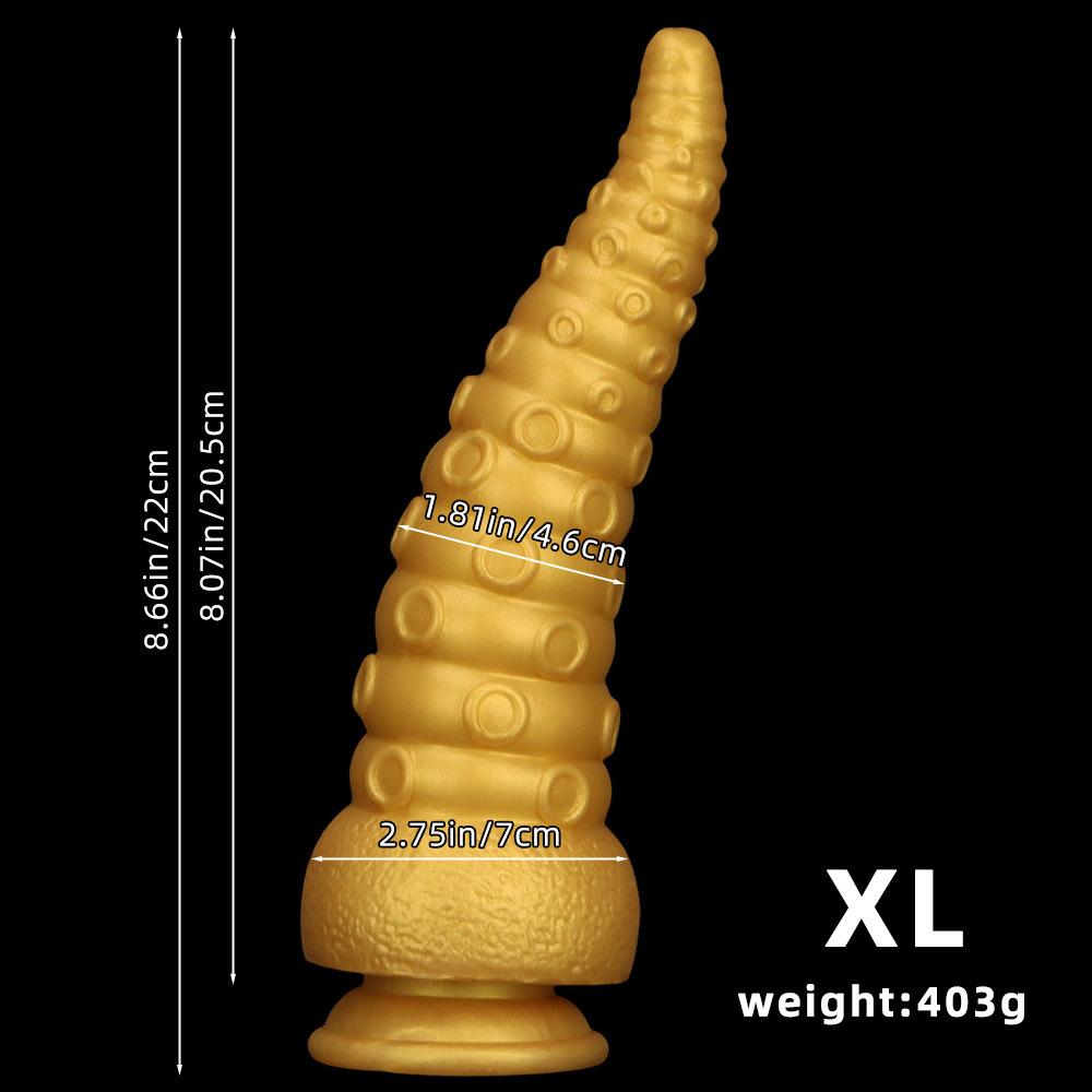 Extra Large Gold Silicone Threaded Vibrator Anal Plug Anal Diverter Dildo Sex Toy Realistic Penis Big Dick
