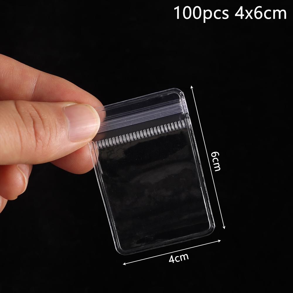 100Pcs Durable PVC Plastic Self Sealing Bag Dustproof Transparent Zip Lock Bags Reclosable Jewelry Bag Bracelet Ring