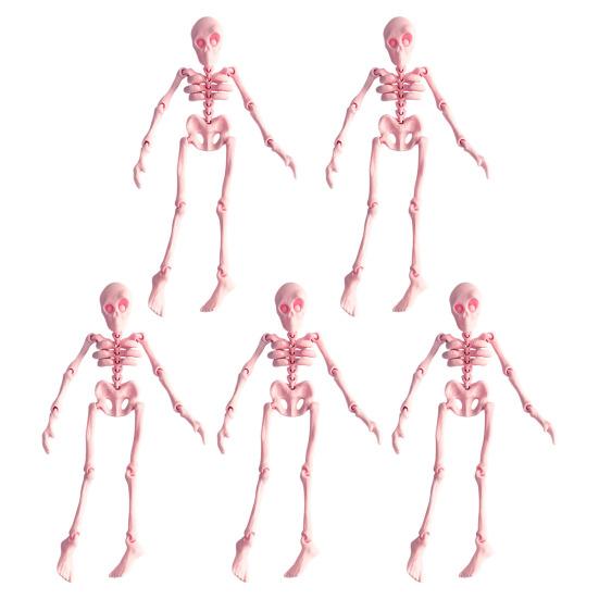 

5 шт. 3D-печатный скелет, магнит на холодильник, подвижная фигурка скелета с подвижными суставами, Хэллоуин, готический скелет, магнитное украшение на холодильник 5pcs