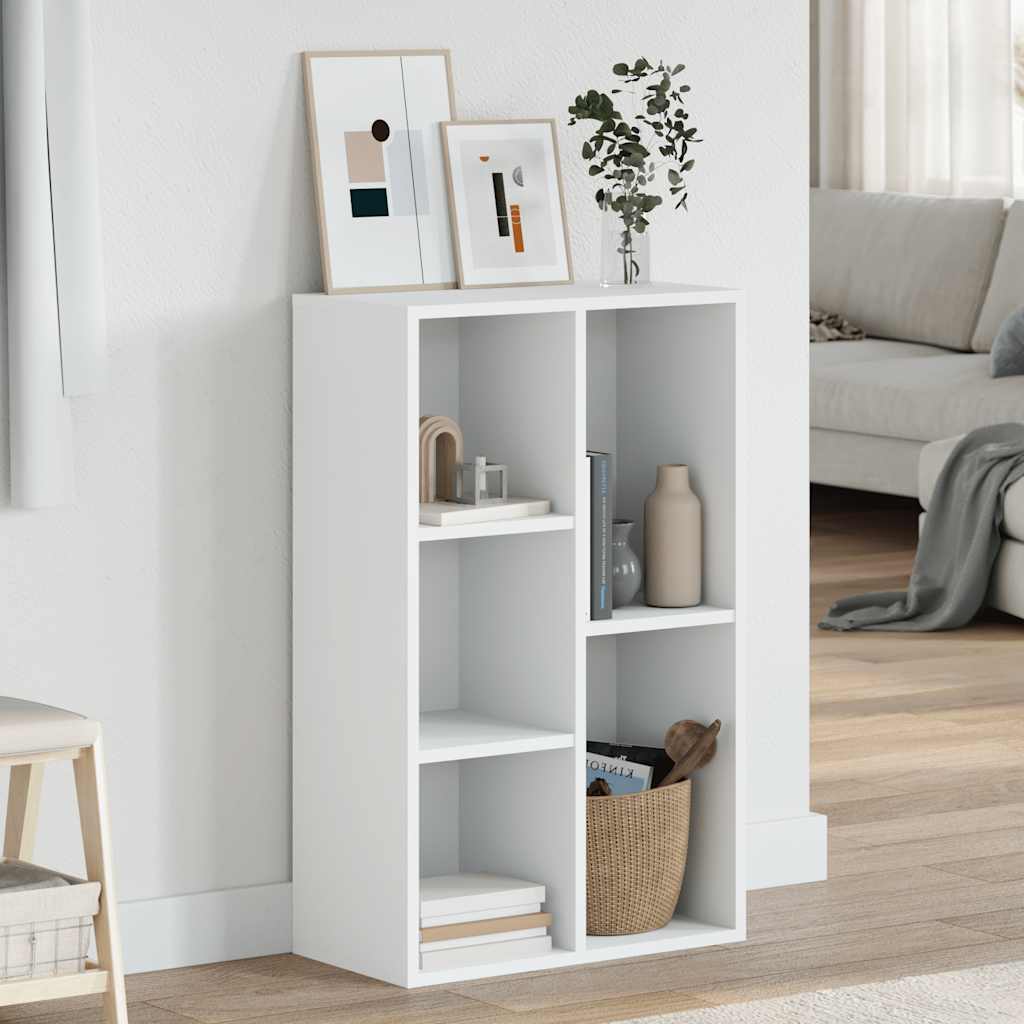 Bookshelf Sideboard White 50 X 25 X 80 Cm Engineered Wood