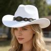 Autumn and Winter British Ethnic Style Men's and Women's Belts, Cowboy Hats, Big-brimmed Top Hats, Jazz Hats.