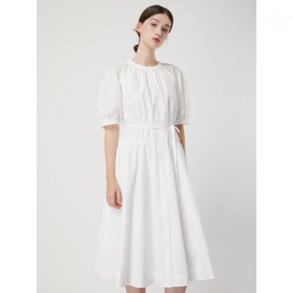 Cc Collect Round Neck Shirring Flare Dress C252mse032