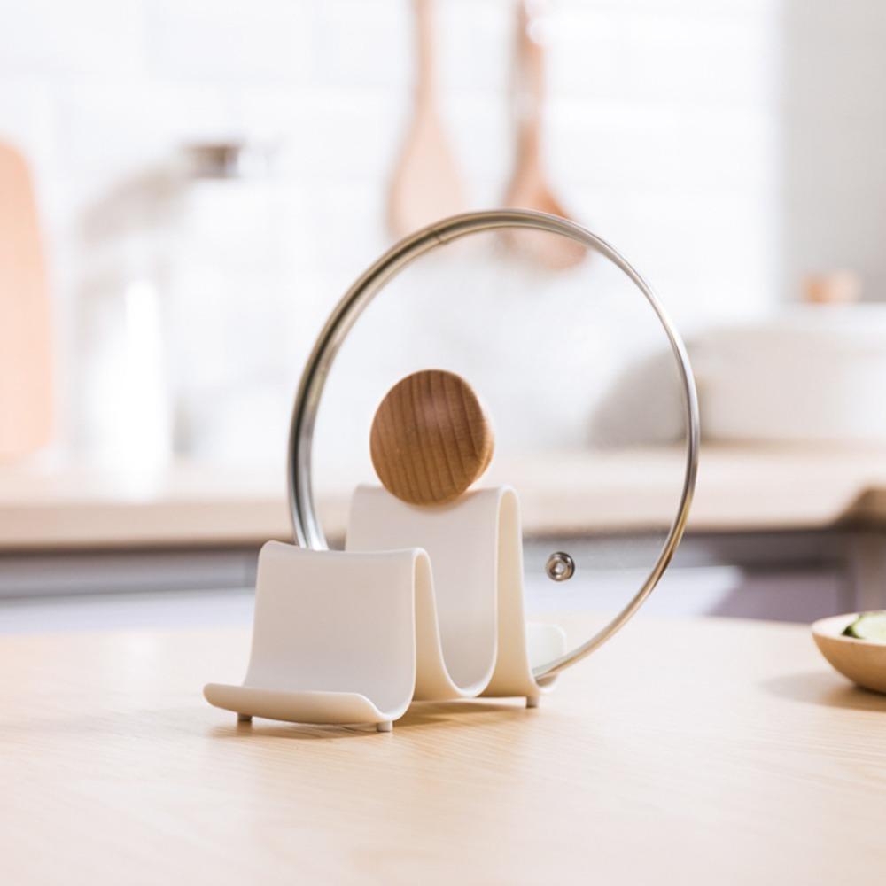 

Multi-functional Wave Shape Pot Cover Stand Nordic Shovel Storage Rack Spoon Rest Counter