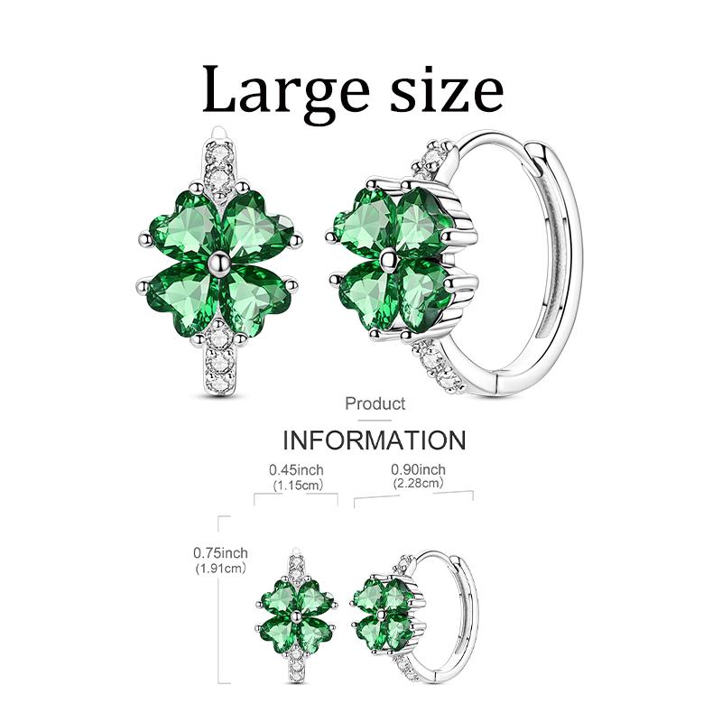 Hoop Earring Copper Original Earring For Woman Star Clover Zircon Pendientes Fine Jewelry