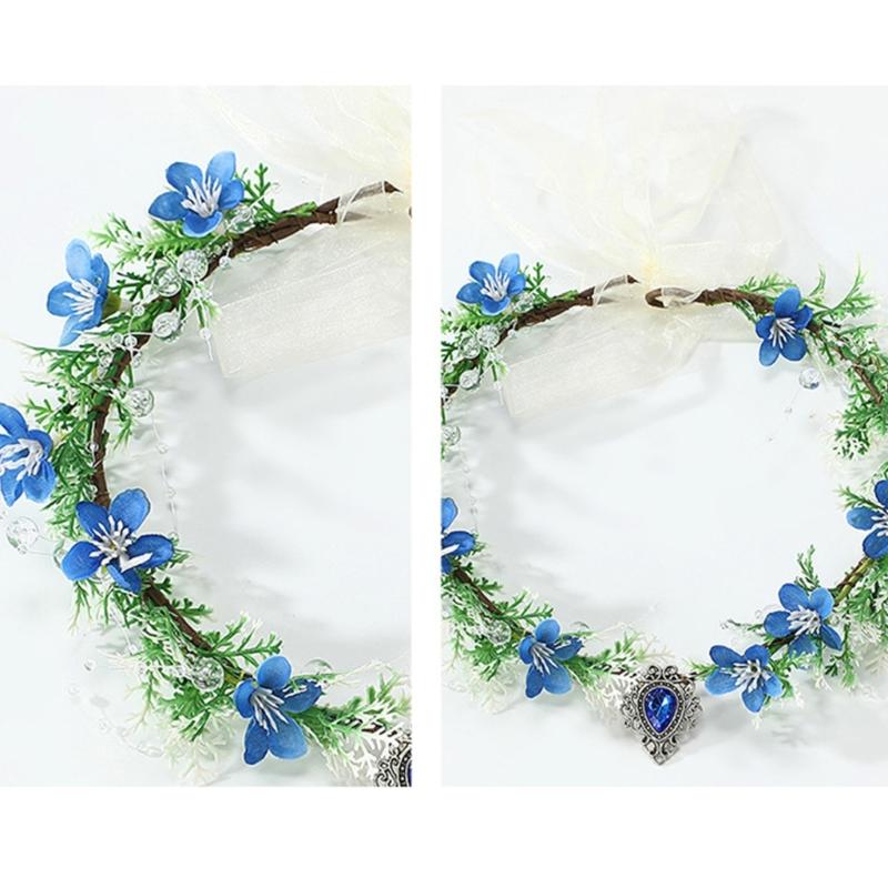 Eleganti Fasce Floreali con Strass e Nastro Regolabile Decorazione per Capelli per Donne Ragazze Occasioni Speciali