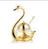 Top Aluminum alloy Condiment Pot Seasoning Container Spice Glass Jar Salt Sugar Bowl Pepper Coffee Storage Organizer Swan MJ