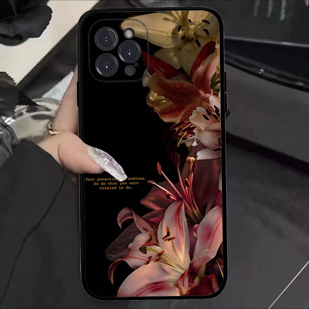 Painting Lily Flowers Phone Case For IPhone 17 16 15 14 11 12 13 Mini Pro XS Max Plus Funda Shell