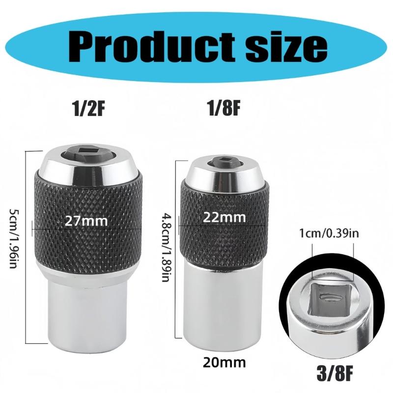 Professional Threading Tool Accessories Set Two Size Tap Socket Extractor for 3/8" Square Wrench and Taps Reamers