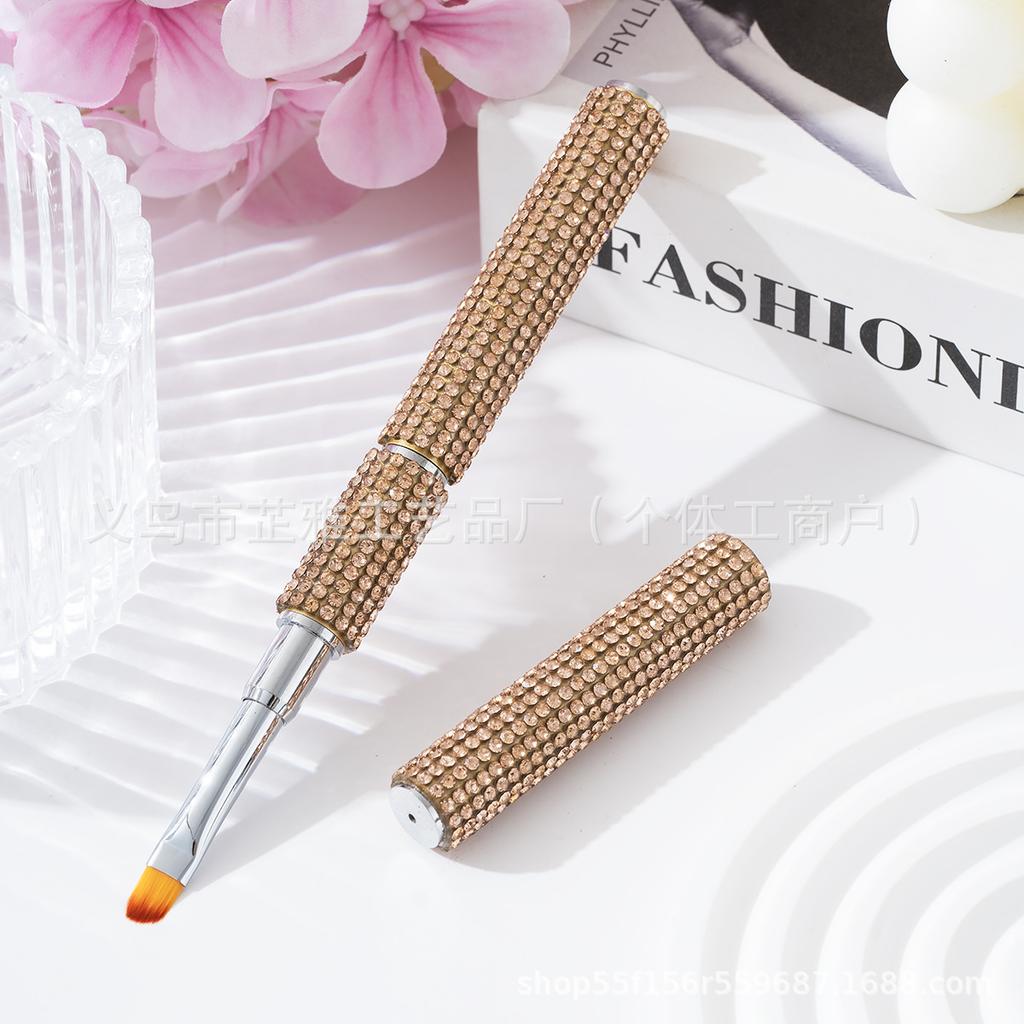 Diamond nail art full diamond double-ended light therapy pen light therapy pen ultra-thin brush mark sucking cat eye nail polish special tool