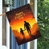 1pc Happy Father'S Day Sunset Silhouette Double-Sided Garden Flag , Durable Polyester, Outdoor Lawn and Yard Decoration, No Power Needed, Fathers Day