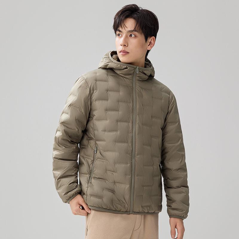 Men's Lightweight Hooded Down Jacket - 2025 Autumn/Winter Fashionable Short Style with 90% White Duck Down.