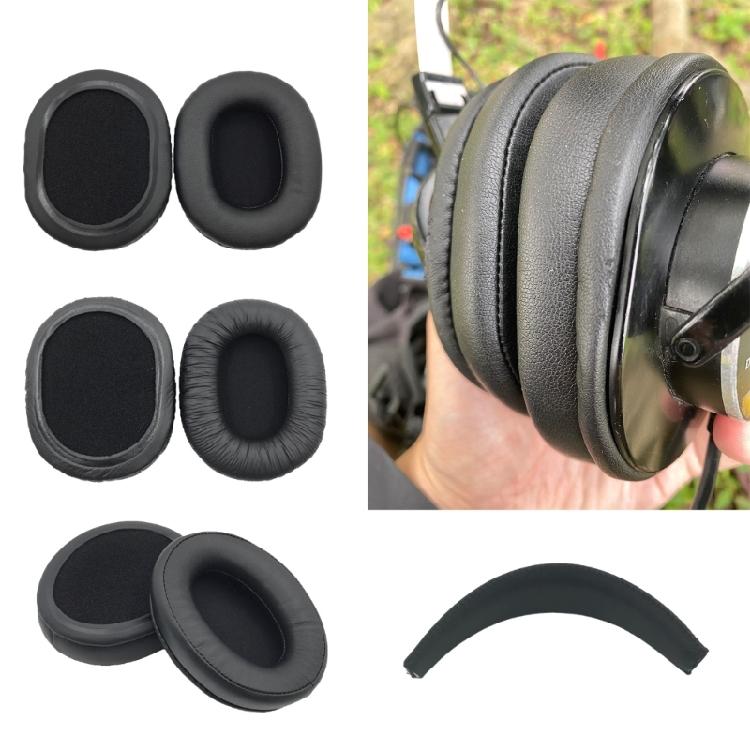 Protein Leather Earphone Ear Cushions Headband for MDR-7506 MDR-900ST Prolonged Comfort