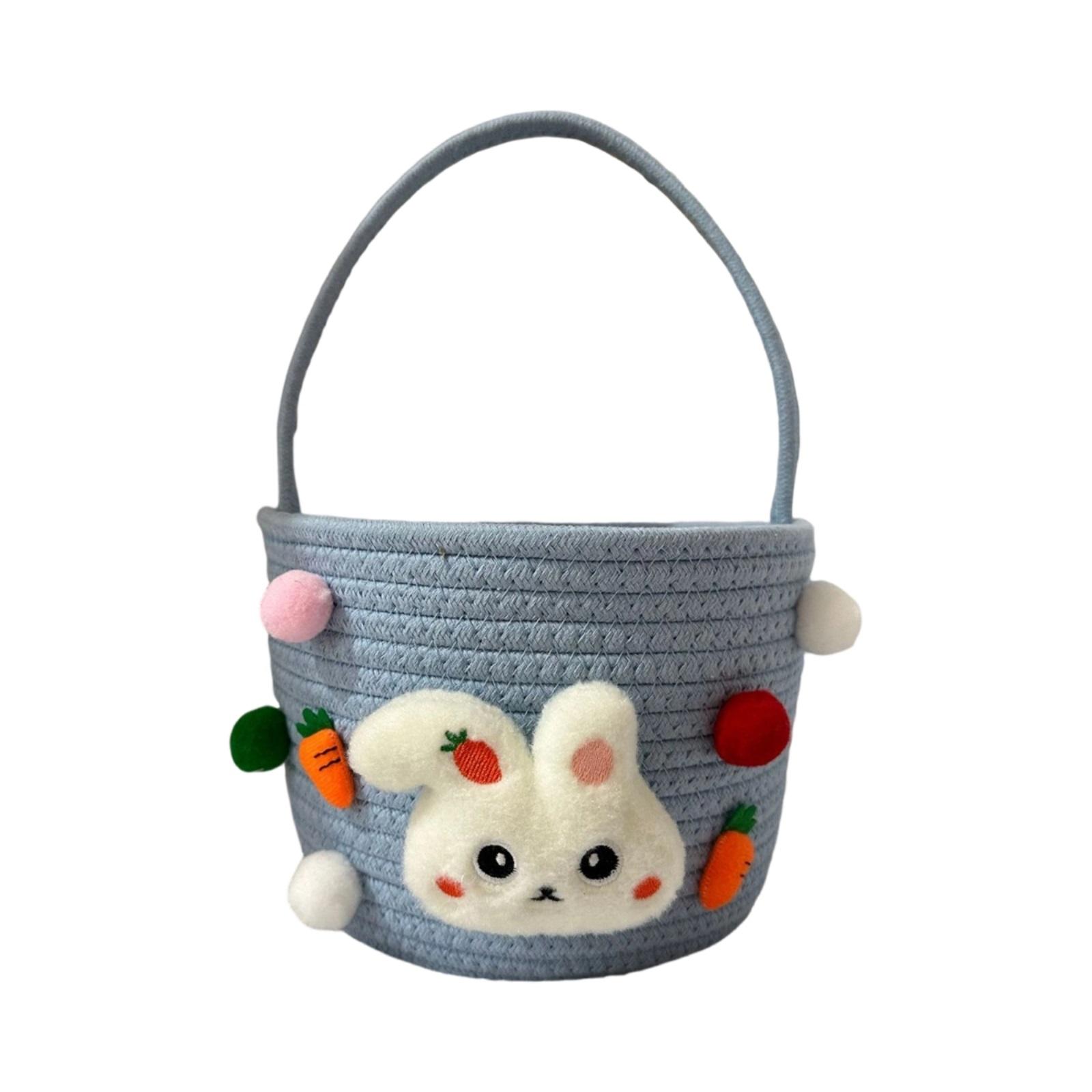 

Easter Storage Basket - Cotton Rope Decorative Pickup Basket For Tabletop, Vanity, Or Living Room Organization One Size синий