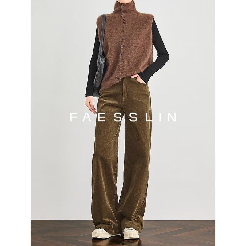 Женские зимние ветрозащитные прямые брюки из вельвета FAESSLIN L