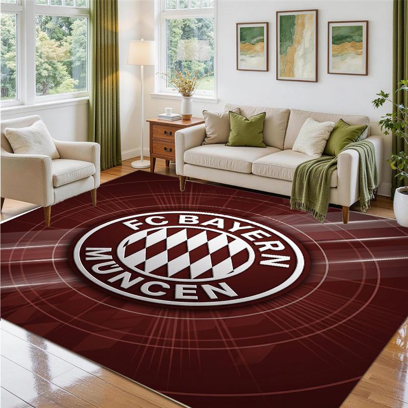 Bayern Munich Design Crystal Velvet Rug Soft Decorative Mat for Bedroom Entrance