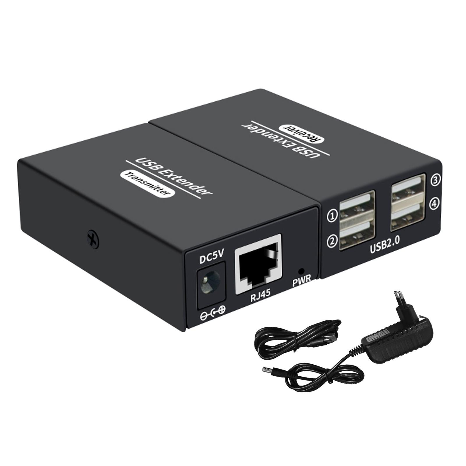 

Металлический USB-приемник, 4-портовый USB-концентратор, USB-удлинитель, 4-портовый USB-удлинитель по Cat6 для расширенного подключения до 656 футов