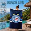 Fc Crest Design Printed Microfiber Beach Towel, Soft And Absorbent, Quick-Dry, Ideal for Summer Travel, Beach Essential, Swimming Pool