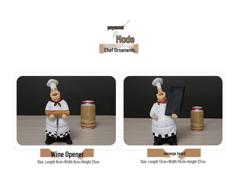 Creative Resin Chef Figurine for Home, Restaurant, or Cafe Decor