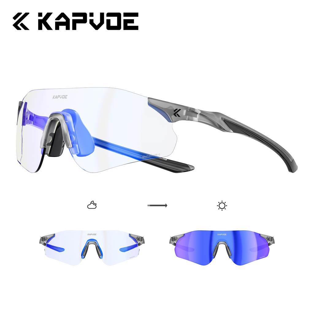 Kapvoe Photochromic Running Sunglasses Women Men Cycling Glasses Bike Glasses UV400 Bike Eyewear MTB Sports Bicycle Goggles 2026