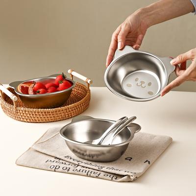 304 Stainless Steel Fruit Salad Bowls For Kids Durable Cute Cartoon Children Bowls Food Container Dishwasher Safe Tableware