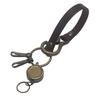 Highstyle Tochigi Leather Reel Key & Double Hook & Mini Carabiner Key Holder (Antique/Dark Brown)