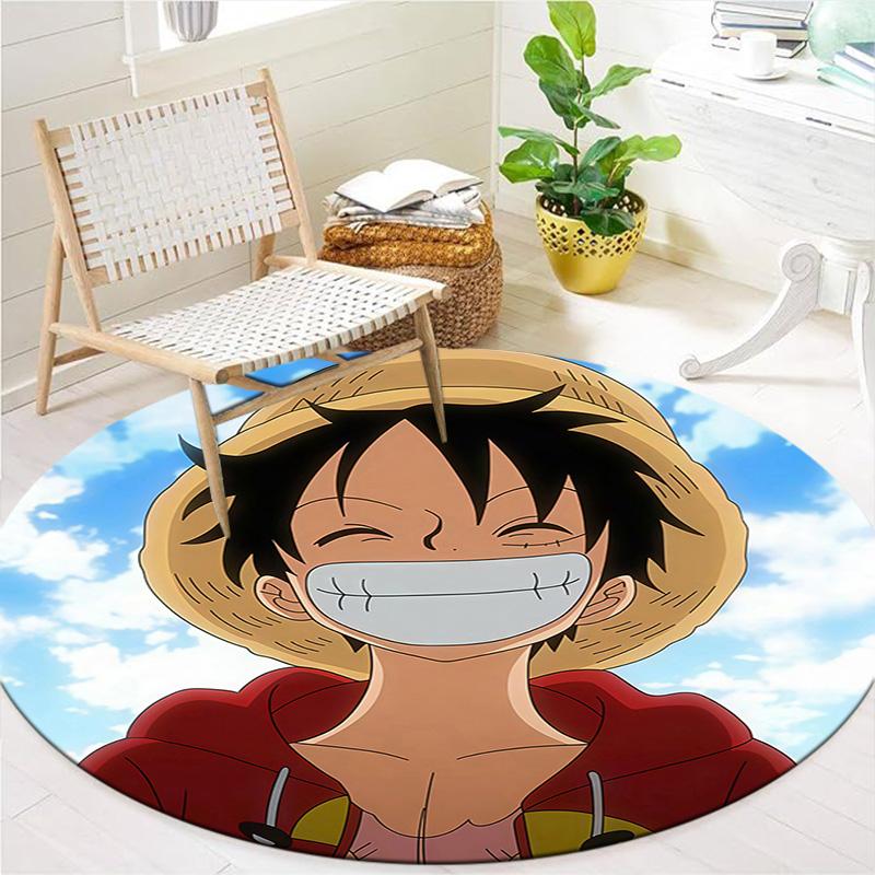 Monkey D Luffy Round Area Rug Carpet Rug For Living Room Bedroom Sofa Playroom Decor Nonslip Floor Mat