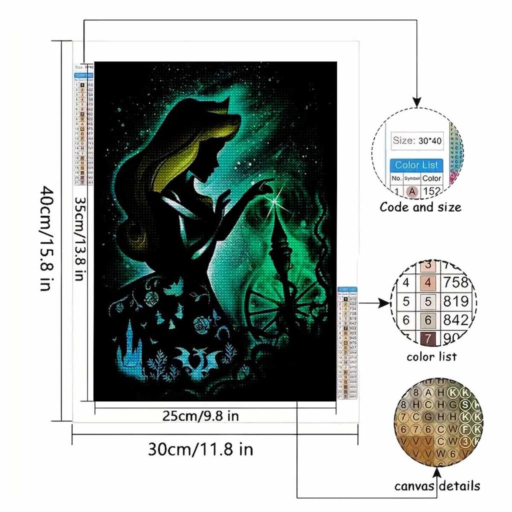 DIY Diamond Painting The Princess and The Carriage Cross Stitch Kit Mosaic Art Diamond Painting Full Circle Diamond Home Decoration