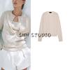 Spring New Women Clothes French Style Single Row Multi-Button Fleece Blended Round Neck Long Sleeve Plain Stitch Outerwear 2142062