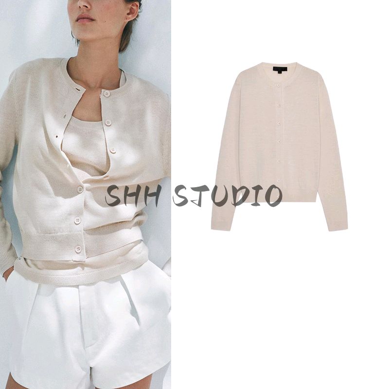 Spring New Women clothes French style Single Row Multi-Button Fleece Blended round Neck Long sleeve Plain Stitch Outerwear 2142062