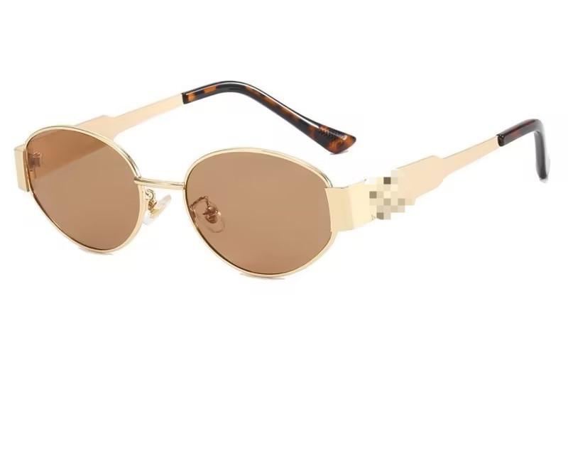 Retro Metal Round Sunglasses With Gold Frame Uv380 For Outdoor Travel And Fashion Accessory