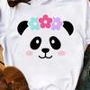 Maycaur Summer Women T Shirt Loose Tops Cute Panda Heart Print Short Sleeve Female Loose Casual T-shirt Ladies Top Tee