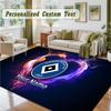 Crystal Velvet Square Rug Custom NameHamburger SV Pattern Non Slip Home Floor Decor Rug