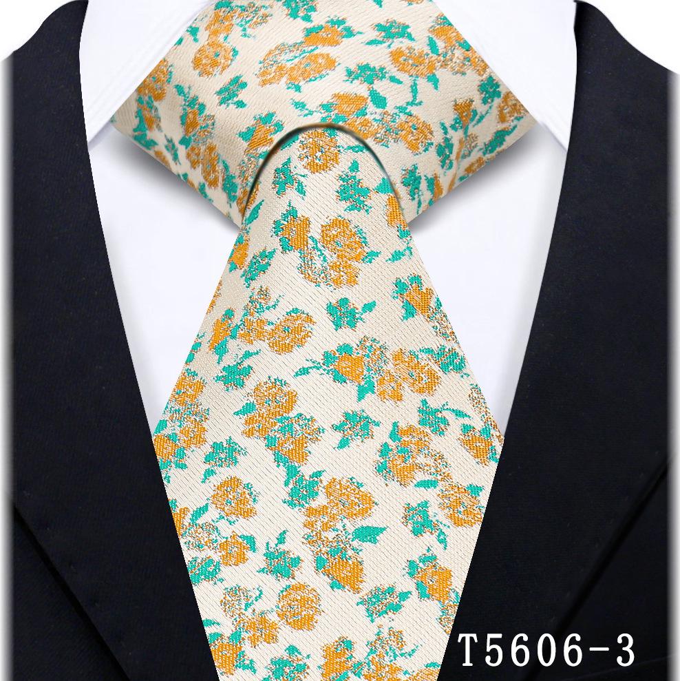 Men s Retro Floral Dark Pattern Silk-Like Jacquard Tie - Hand-Tied Business Style