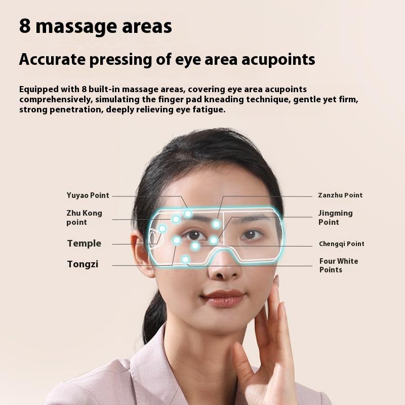 Multifunctional Eye Massager, Airbag Massage, Hot Compress, Eye Mask, Bluetooth Intelligent Voice Home Visualization Eye Protection Device
