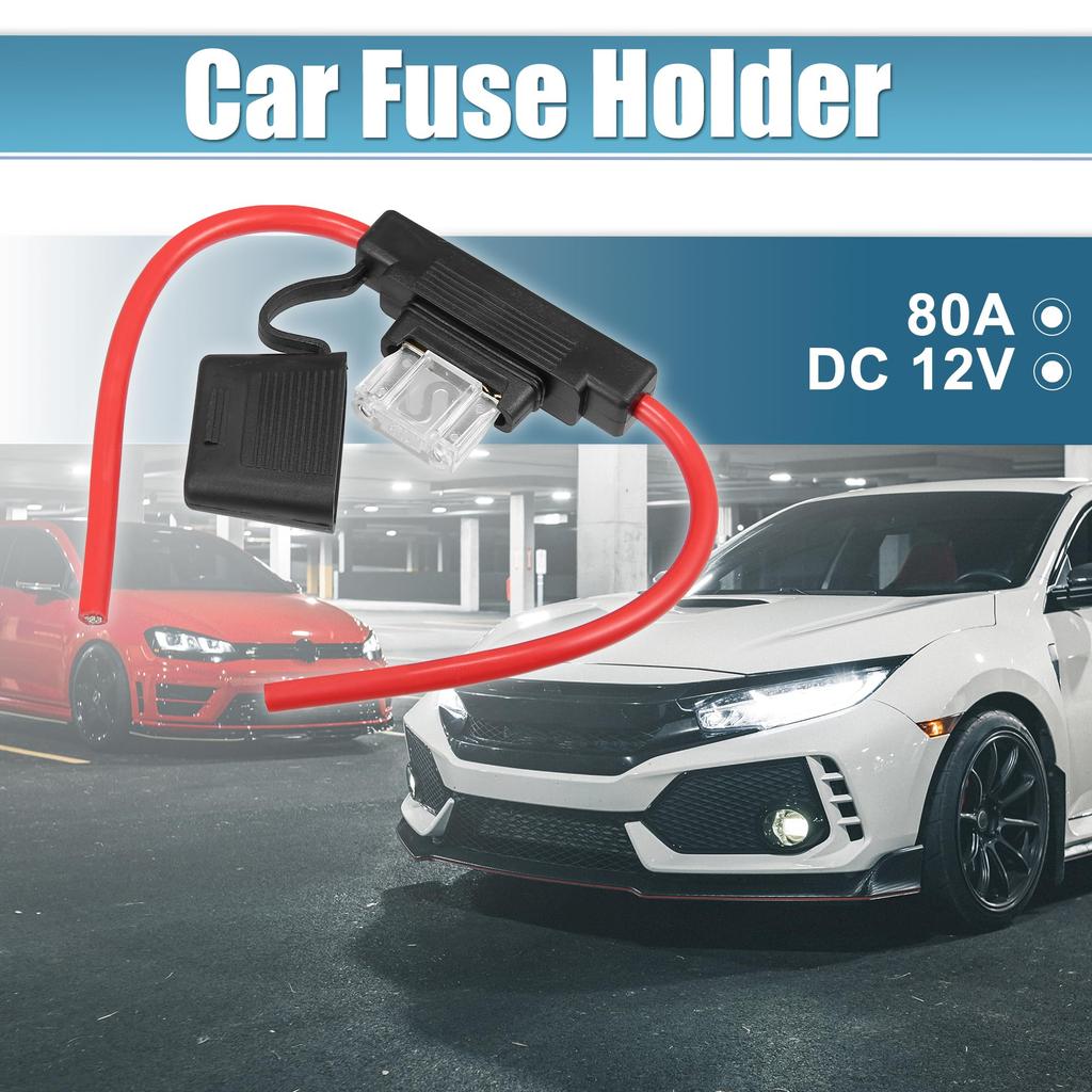 uxcell Car Inline ATC Style 80A Large Fuse Holder DC 8 Gauge 2 Set