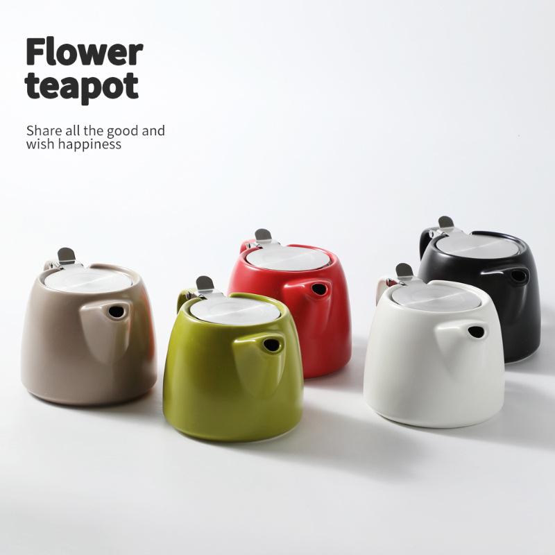 Japanese Style Matte Ceramic Teapot with Stainless Steel Infuser – Wide Range of Colors for Loose Leaf Tea