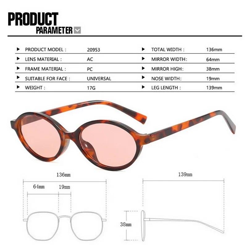 Sexy Small Oval Leopard Sunglasses Women Lovely Ins No Makeup Plain Glasses Frame Men Eyewear Cute Decorative Computer Glasses