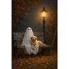 Ghost Canvas Gallery Wall Prints Starry Night Pumpkin Witch Dog Wall Art Dark Moody Halloween Farmhouse Holiday Home Decor Gift