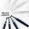 6pcs Drawing Permanent Markers Pen for Black Paper DIY Photo Album Diary Poster Card - Advanced