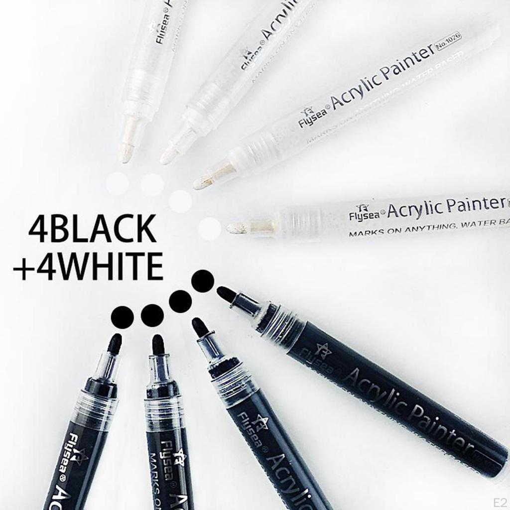 6pcs Drawing Permanent Markers Pen for Black Paper DIY Photo Album Diary Poster Card - Advanced