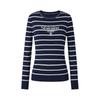 JUZUI Women's Classic Striped Crew Neck Winter Sweater
