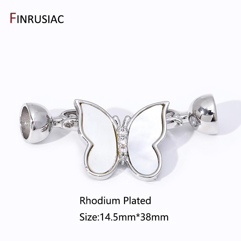 

18K Gold Plated Brass Butterfly Pearl Clasps Fastener,Shell Connector Clasps Hooks For DIY Bracelet Necklace Making Accessories