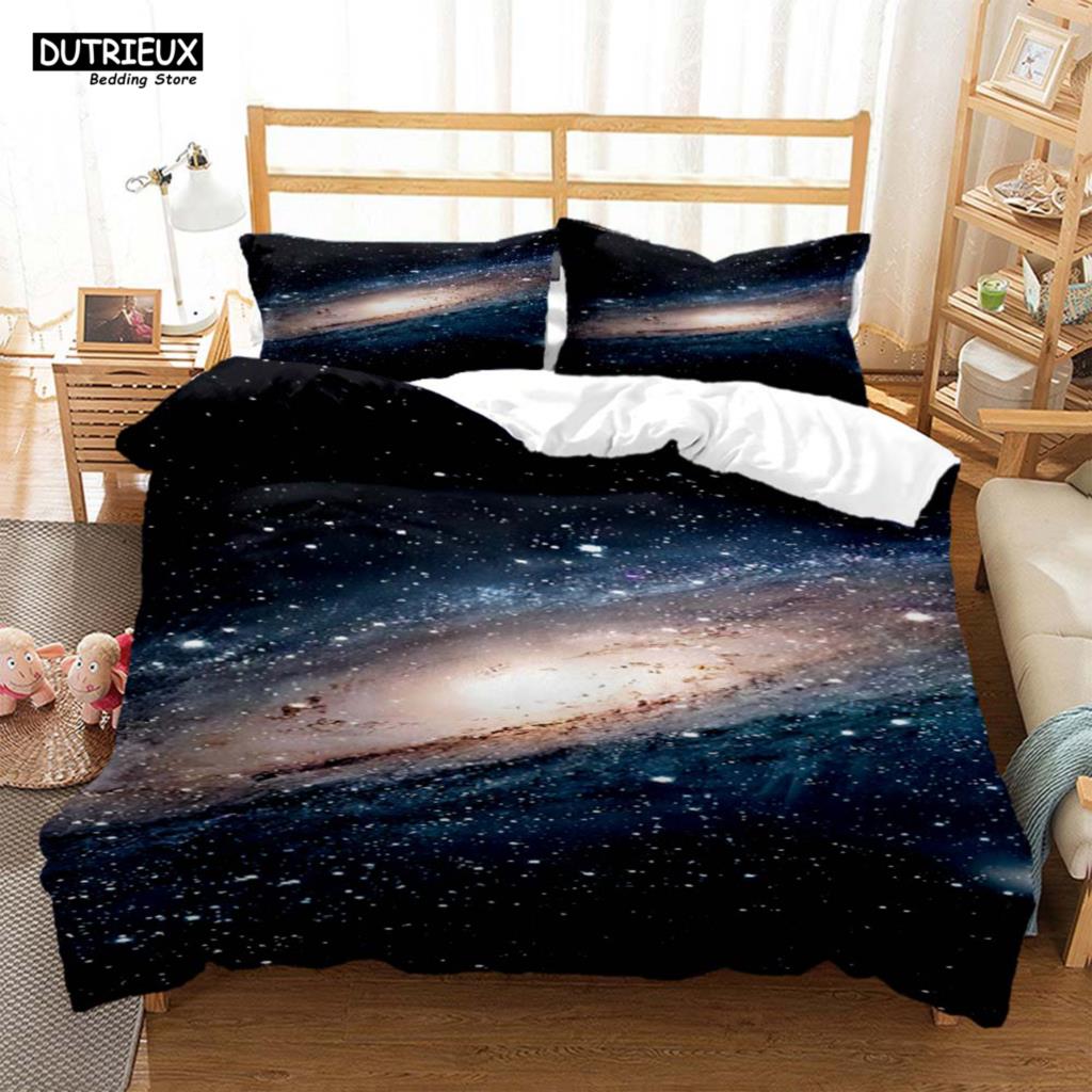 Space Star Printed Polyester Bedding Soft and Comfort Personal Quilt Cover Bedding Kit