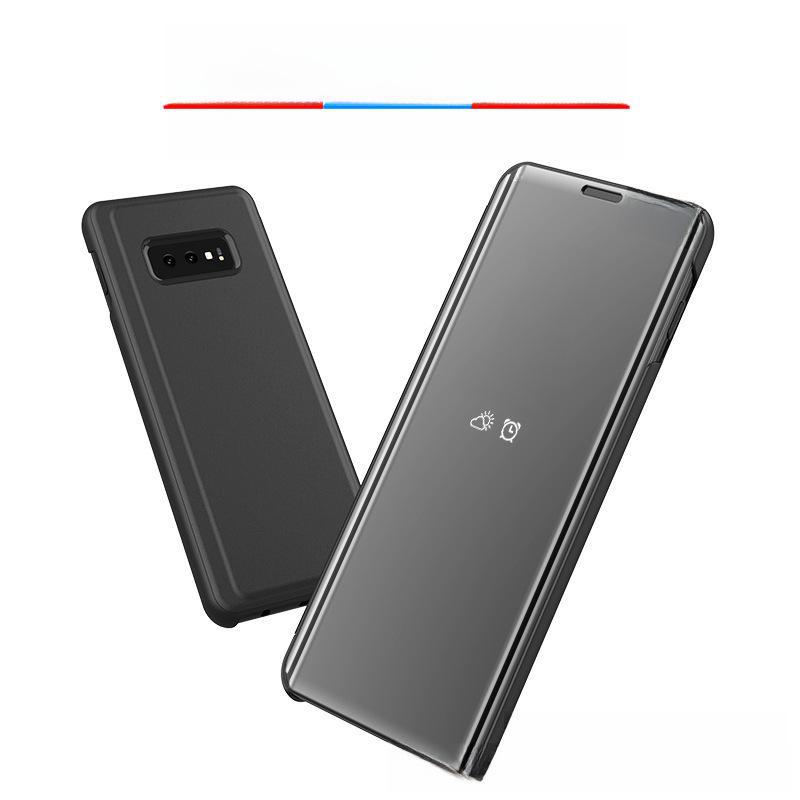 Samsung Note20 Plus S21 Galvanisiertes Spiegel-Flip-Lederetui mit Ständer für A71 & Schutzhülle für A51
