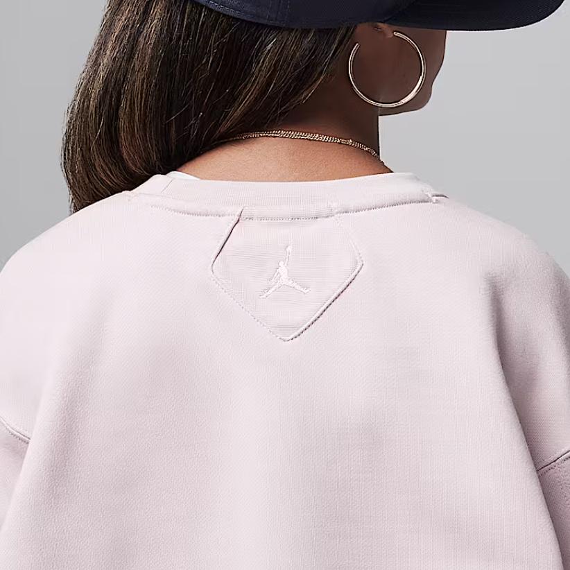 Jordan Flight Essentials Crew Neck Pullover Drop Shoulder Long Sleeve Sweatshirt Kids Sweatshirt Oxford-Pink HQ8252-642