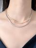 Elyona Round Setting Tennis Chain Necklace Cubic Zirconia (Gold/Silver) Daily Layering Luxury Style