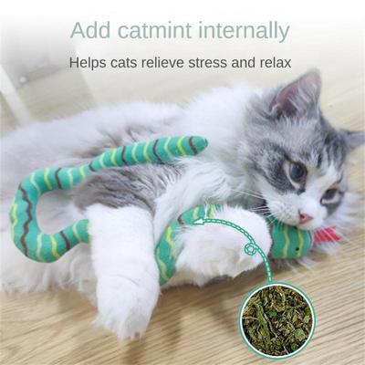 Katzenminzenspielzeug, interaktives Spielzeug, Plüsch-Katzenspielzeug, gefräßige Schlange, bissfest, Backenzahn, interaktives Spielzeug, Geschenk für Katzen, Haustierzubehör