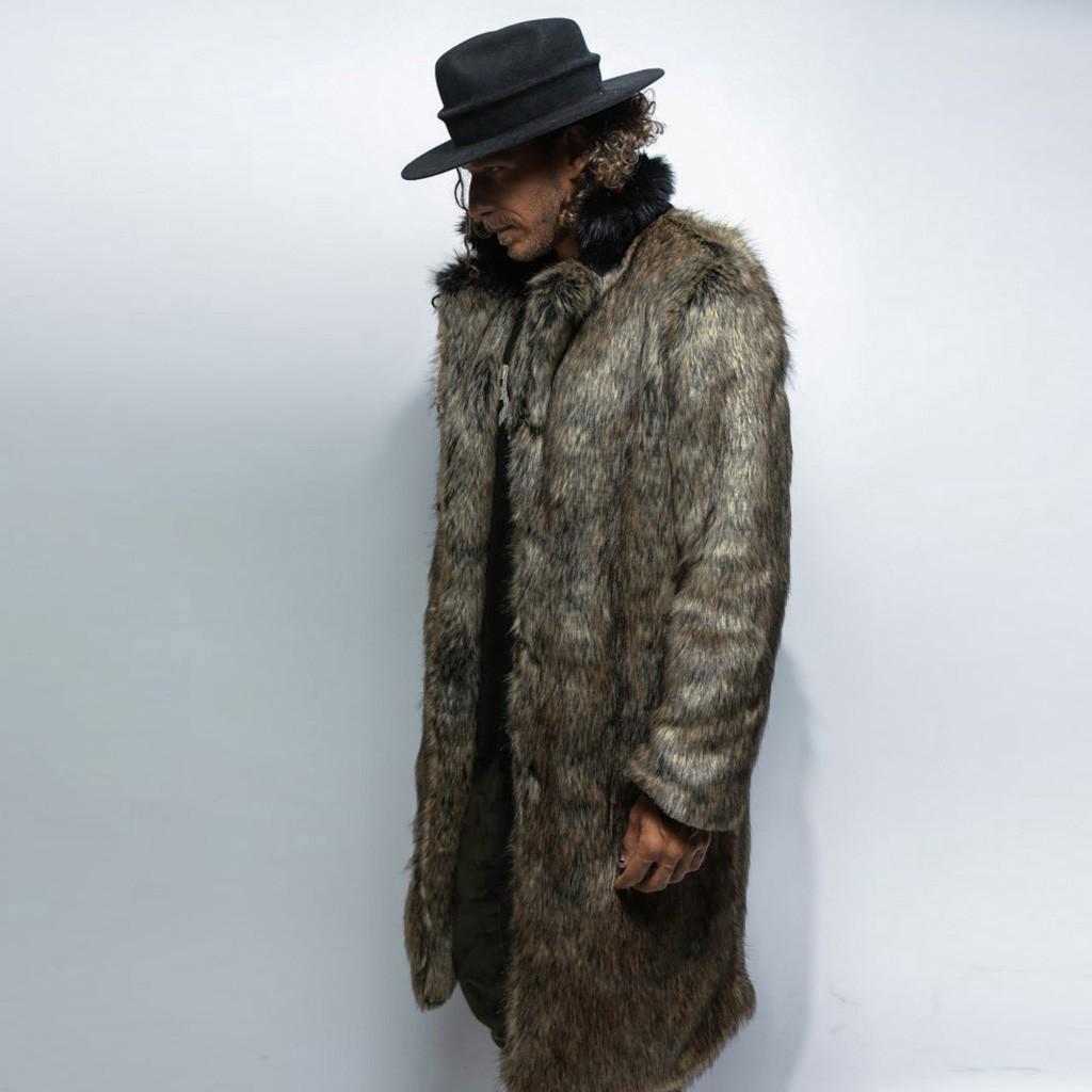 Fashion Mens Warm Thick Coat Jacket Faux Outwear Cardigan Overcoat