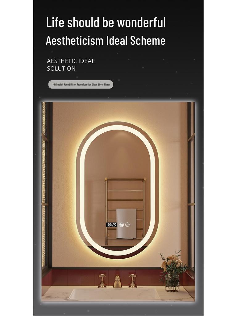 Oval LED Smart Vanity Mirror with Touch Screen